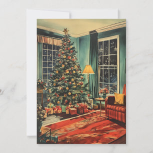 Carte de Noël Vintage Christmas Tree