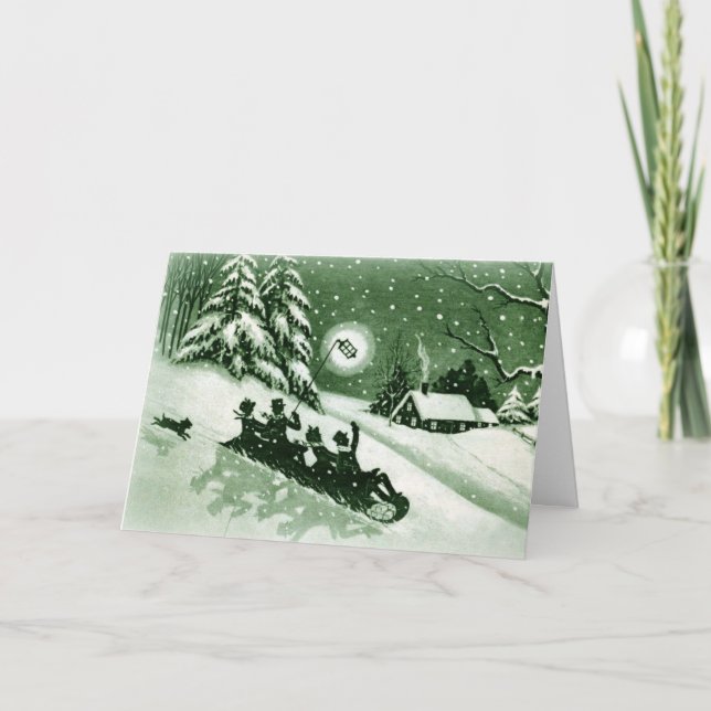 Carte de Noël vintage d'amusement (Devant)