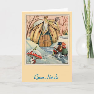 Carte de Noël vintage de Buon Natale d'Italien