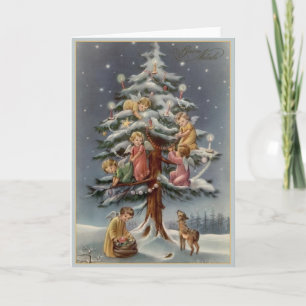 Carte de Noël vintage de Buon Natale d'Italien
