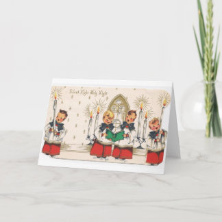 Carte de Noël vintage de garçons de choeur
