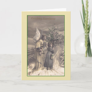 Carte de Noël vintage de Gelukkig Kerstfeest de