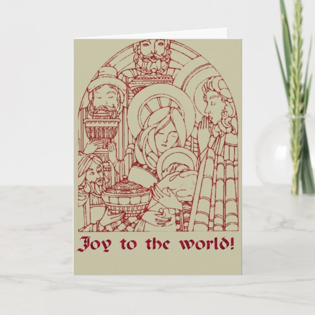 Carte de Noël Vintage de la crèche (Devant)