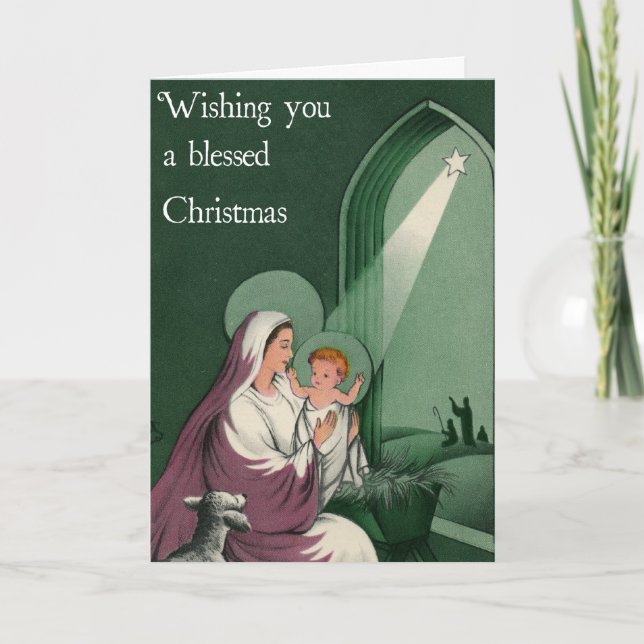 Carte de Noël vintage de nativité (Devant)