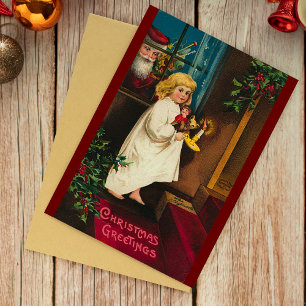 Carte de Noël vintage des années 1940 représentant