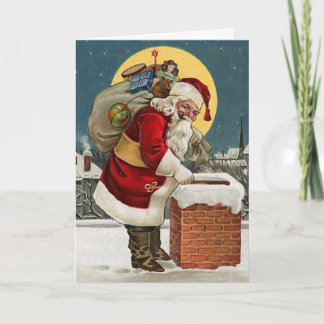 Carte de Noël Vintage du Père Noël