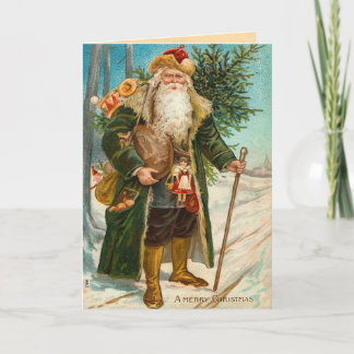 Carte de Noël vintage du père noël