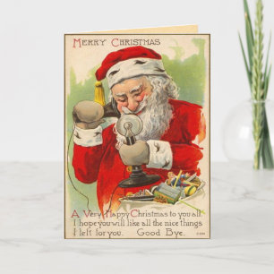 Carte de Noël vintage du Père Noël