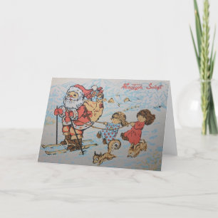Carte de Noël vintage en Pologne Wesołych Świąt