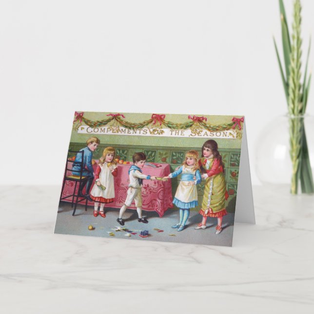 Carte de Noël Vintage | Enfants (Devant)