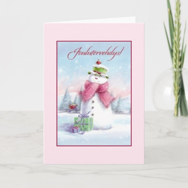 Carte de Noël vintage finlandaise Joulutervehdys (Devant)