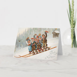 Carte de Noël Vintage   Glæ delig Jul Norvège