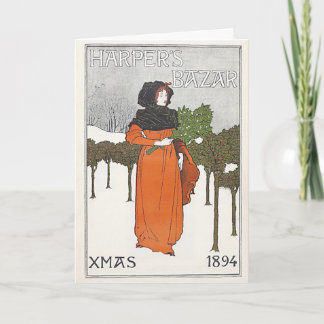 Carte de Noël vintage Harpers Magazine 1894