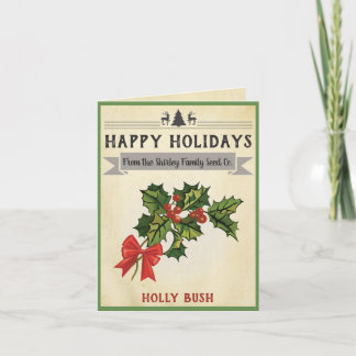 Carte de Noël vintage Holly
