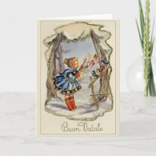 Carte de Noël vintage italienne Buon Natale