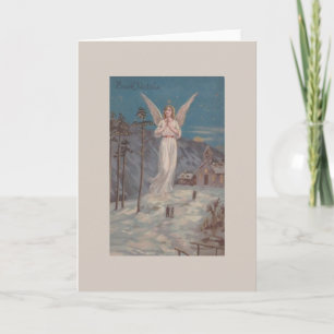 Carte de Noël vintage italienne Buon Natale Angel