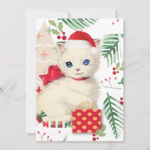 Carte de Noël vintage Kitten
