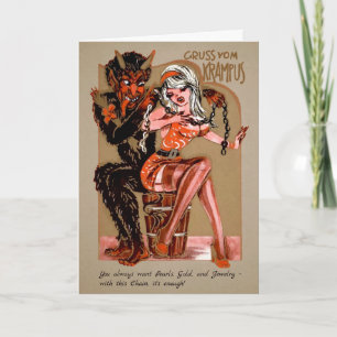 Carte de Noël vintage Krampus