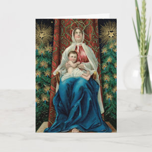 Carte de Noël Vintage Madonna et Enfant