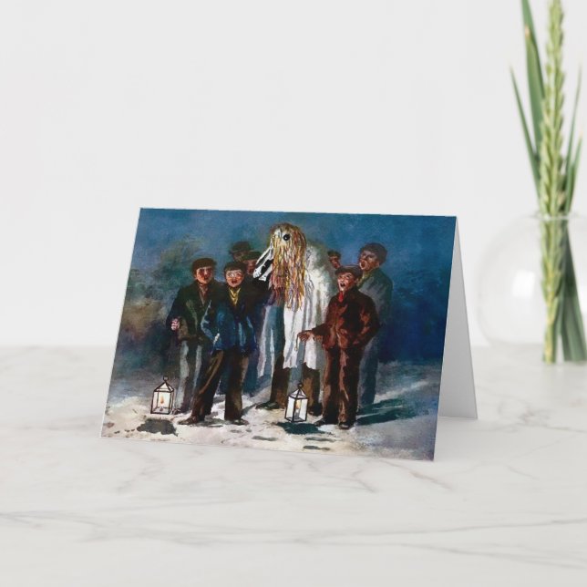 Carte de Noël vintage Mari Lwyd (Devant)