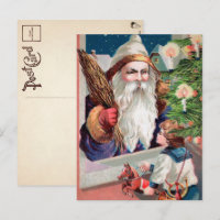 Carte de Noël Vintage Mauvais Père Noël