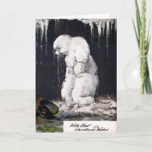 Carte de Noël vintage Melding Snowman