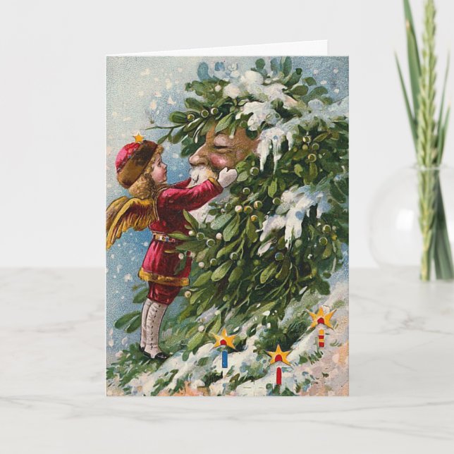 Carte de Noël Vintage "Mistletoe" (Devant)