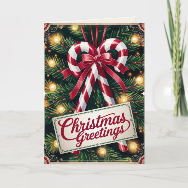 Carte de Noël Vintage MODIFIABLE (Devant)