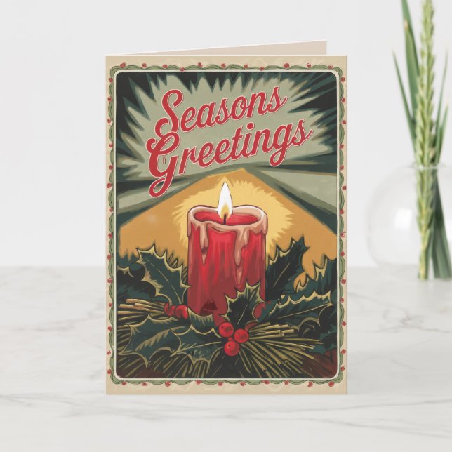 Carte de Noël Vintage MODIFIABLE (Devant)