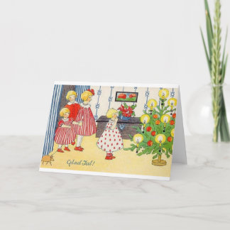 Carte de Noël vintage norvégienne Glace juil juil