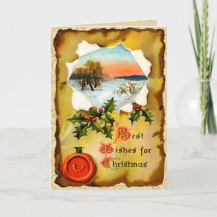 Carte de Noël vintage Parchemin