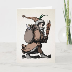 Carte de Noël vintage Pere Fouettard