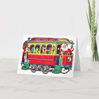 Carte de Noël vintage Père Noël
