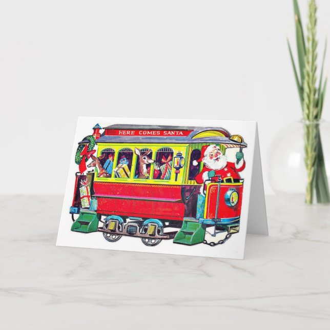 Carte de Noël vintage Père Noël (Devant)