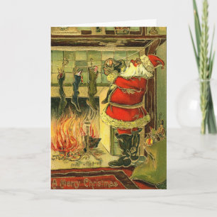Carte de Noël Vintage - Père Noël, Stockage