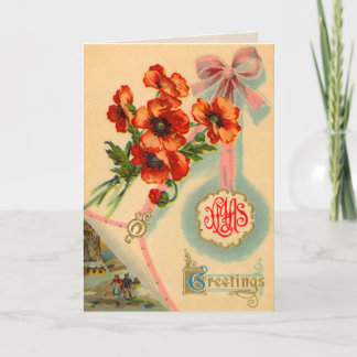 Carte de Noël vintage Poppies