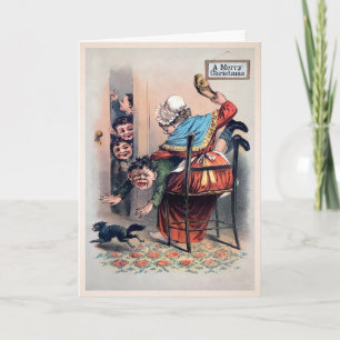 Carte de Noël vintage pour enfant