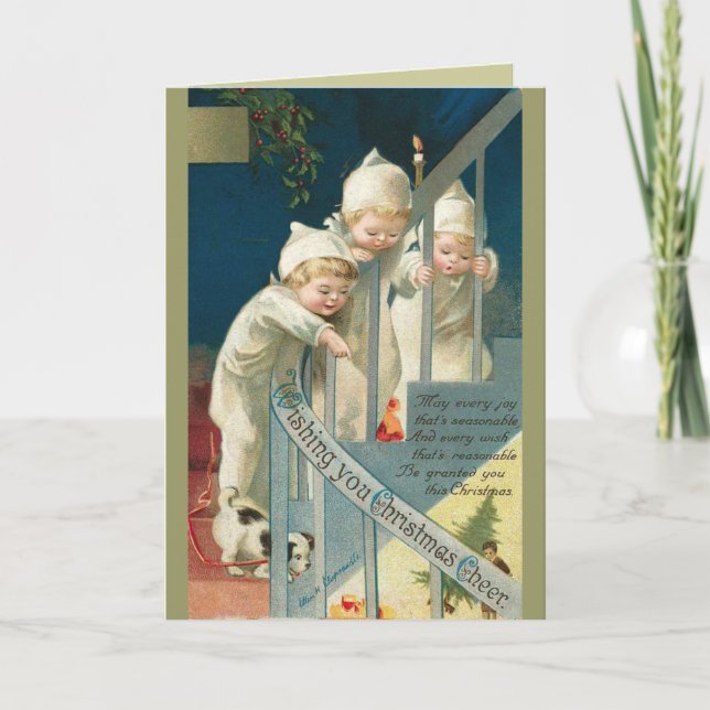 Carte de Noël vintage pour enfants (Devant)
