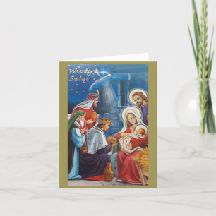 Carte de Noël vintage religieuse polonaise