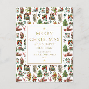 Carte de Noël vintage rétro