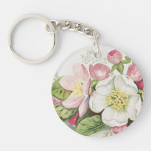 Carte de Noël vintage rétro, Fleurs de pommier