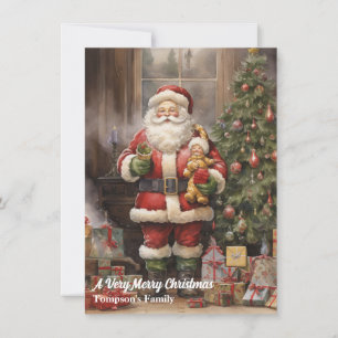 Carte de Noël vintage Retro Santa Claus