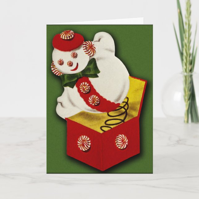 Carte de Noël vintage Snowman (Devant)