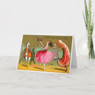 Carte de Noël vintage Victorian Odd Scene