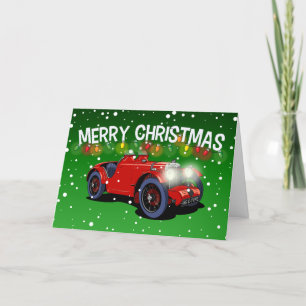 Carte de Noël Vintage Voiture de 1930 britannique
