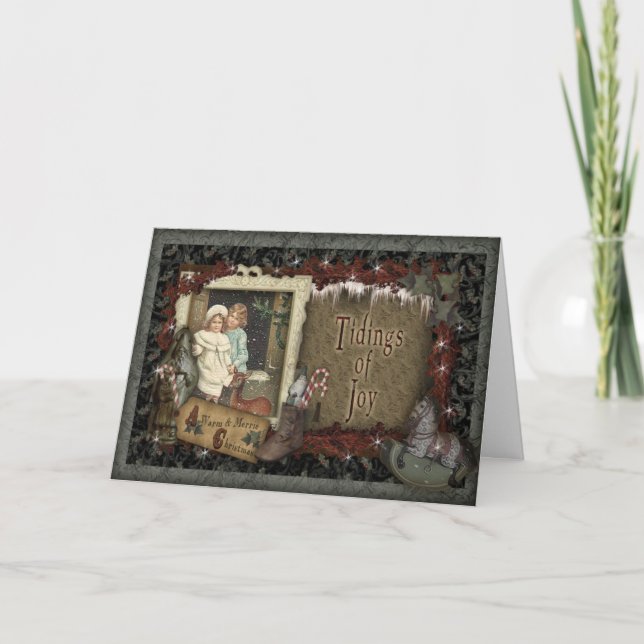 Carte de Noël Vintage Wish (Devant)