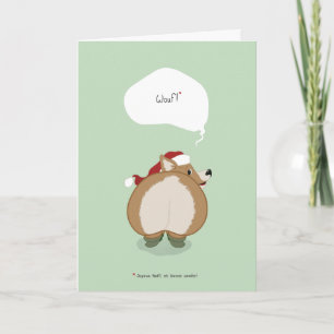 Carte de Noël - Voeux d'un Corgi