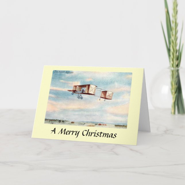 Carte de Noël - Voisin Biplane (Devant)