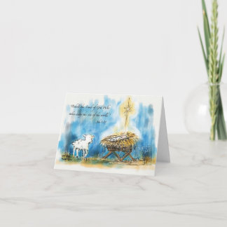 Carte de Noël "voyez agneau"