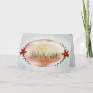 Carte de Noël Watercolor moderne